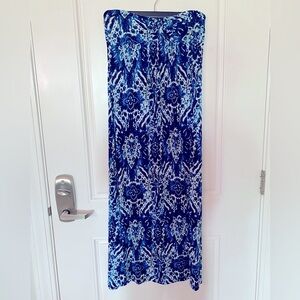 Stella Cruz Blue Tye Dye Tube Top Halter Maxi Dress